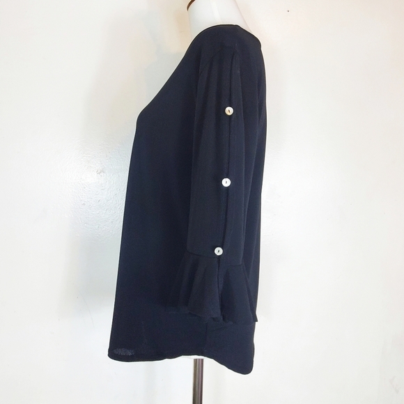 Green Envelope Black‎ Open Shoulder Blouse Small NWT - Picture 6 of 10